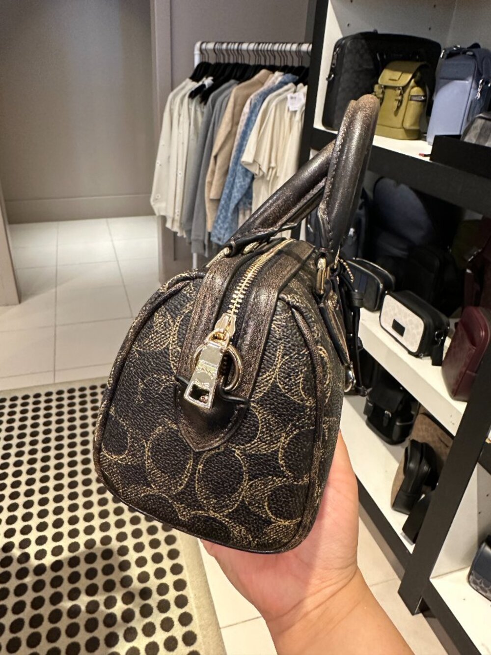 Coach Brown Logo Mini Satchel with Gold Hardware - Picture 3 of 10